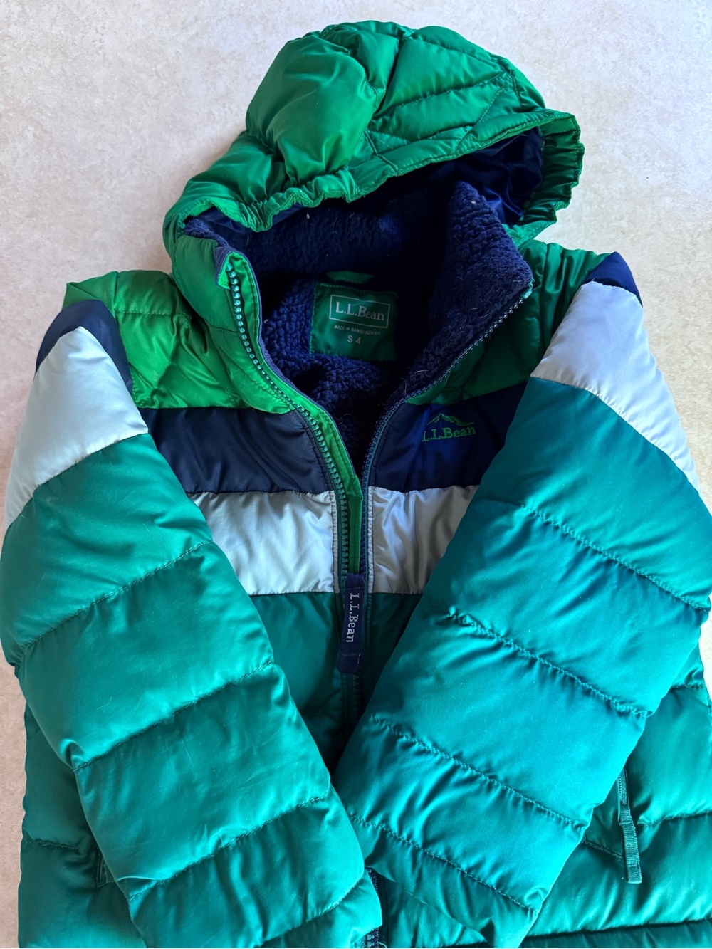 L.L. Bean green/blue winter jacket